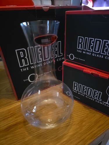 Riedel decanter with - with, glasses